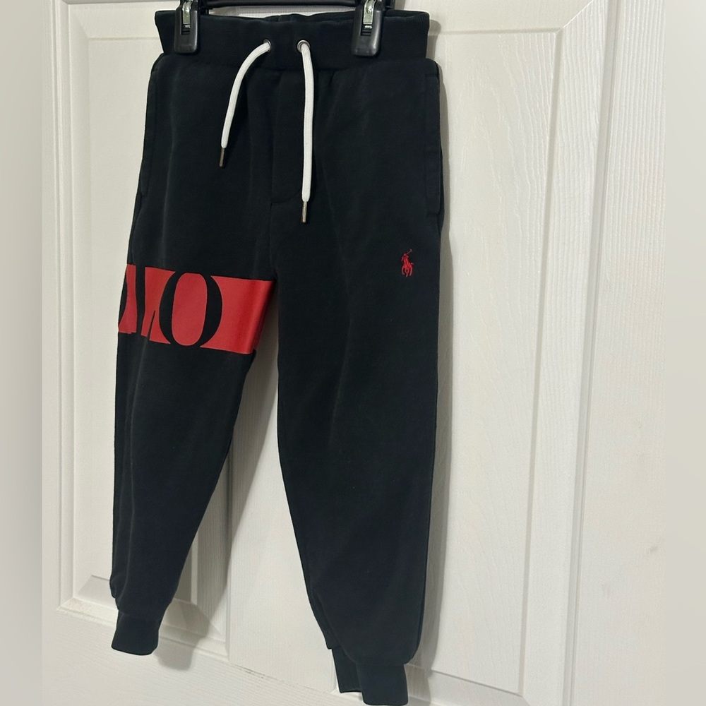 Polo by Ralph Lauren Kids Black Sweatpants with Red Logo